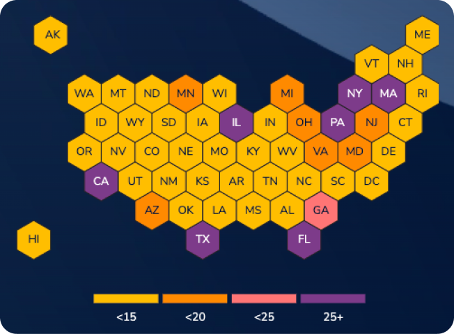 Heat Map of Data Breaches Reported to OCR